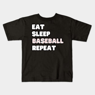 Eat Sleep Baseball Repeat, Funny Baseball Kids T-Shirt